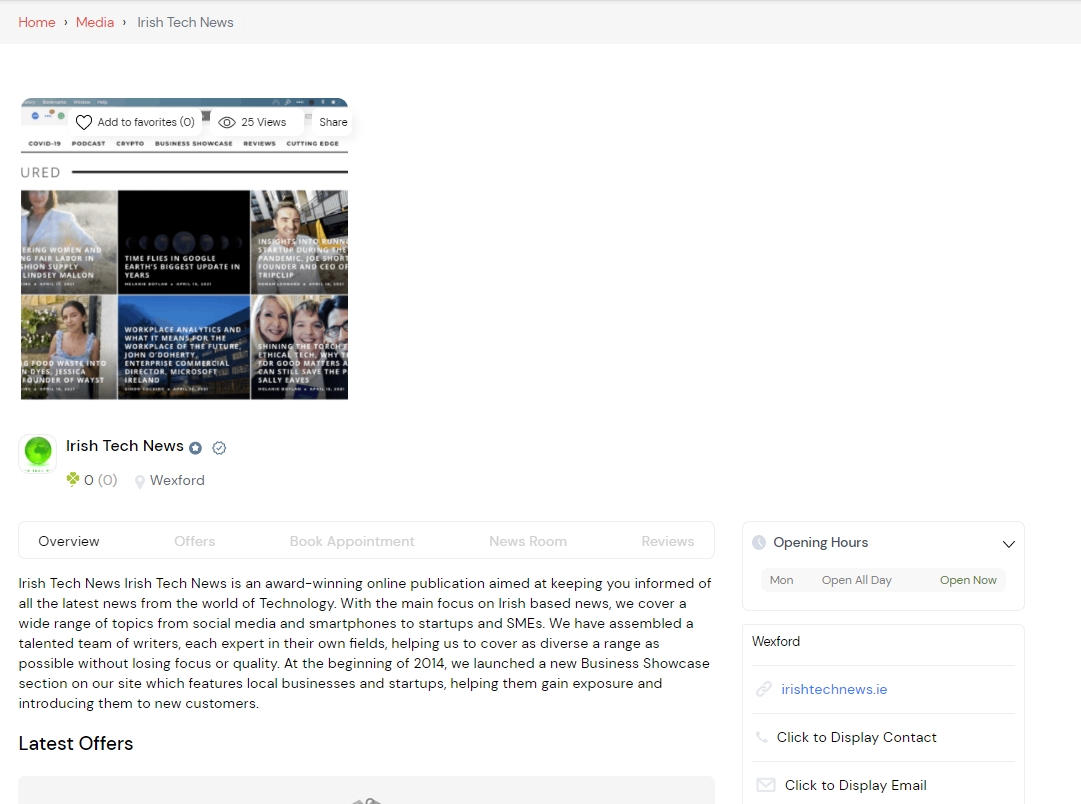 Huubr Digital Business Hub Image of the Basic Business listing profile